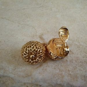 Vintage Monet Filigree Clip Earrings